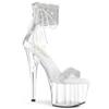 Pleaser - ADORE727RS Sandale à bride à la cheville, Pole dance chaussures - Chaussures de pole dance - Couleur argent/Transparent Product image